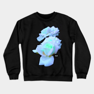 Fluorescent Blue Roses Crewneck Sweatshirt